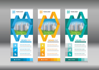 Business Roll Up. Standee Design. Banner Template. Presentation and Brochure Flyer.