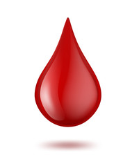 drop of blood on white. vector illustration - obrazy, fototapety, plakaty