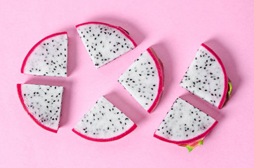 Slice of fresh dragon fruit.