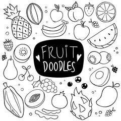 Fruit hand drawn doodles background