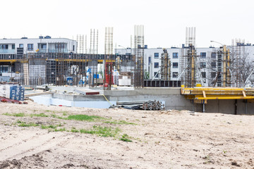 Fototapeta na wymiar Construction site, new block of flats under construction