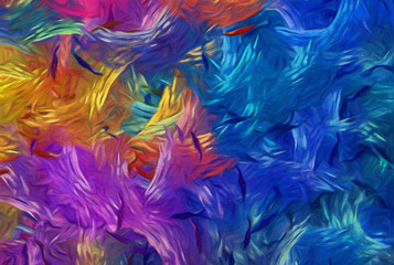 Abstract watercolor background. Colorful texture. Oil painting style. Fine art. Visionary surreal artwork. Mixed media. Graphic design. Unique pattern. Bright and warm artistic wallpaper.