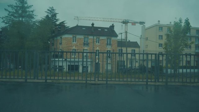 Driving By Train From Paris To Versailles, France - graded clip