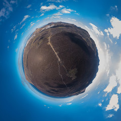 Naklejka premium Mini Planet of Caldeira Branca, Parque Nacional de Timanfaya, Lanzarote, Spain