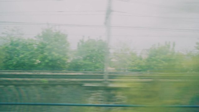 Driving By Train From Paris To Versailles, France - graded clip