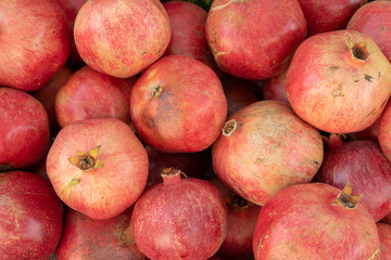 The close-up of ripe pomegranate