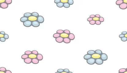 Fototapete Seamless pattern with flowers. isolated on white background © volyk