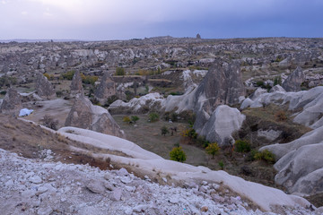 Fototapeta na wymiar Cappadocia city in the rock, canyon nature Turkey.