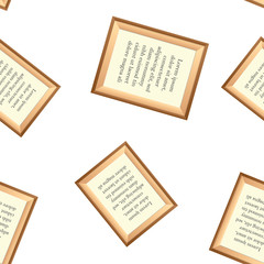 Obraz premium Vector Image realistic frame for photography or painting. Icon of a frame in a modern style seamless pattern on a white background.