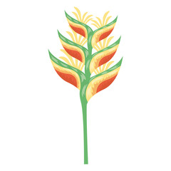 tropical exotic flower decoration icon