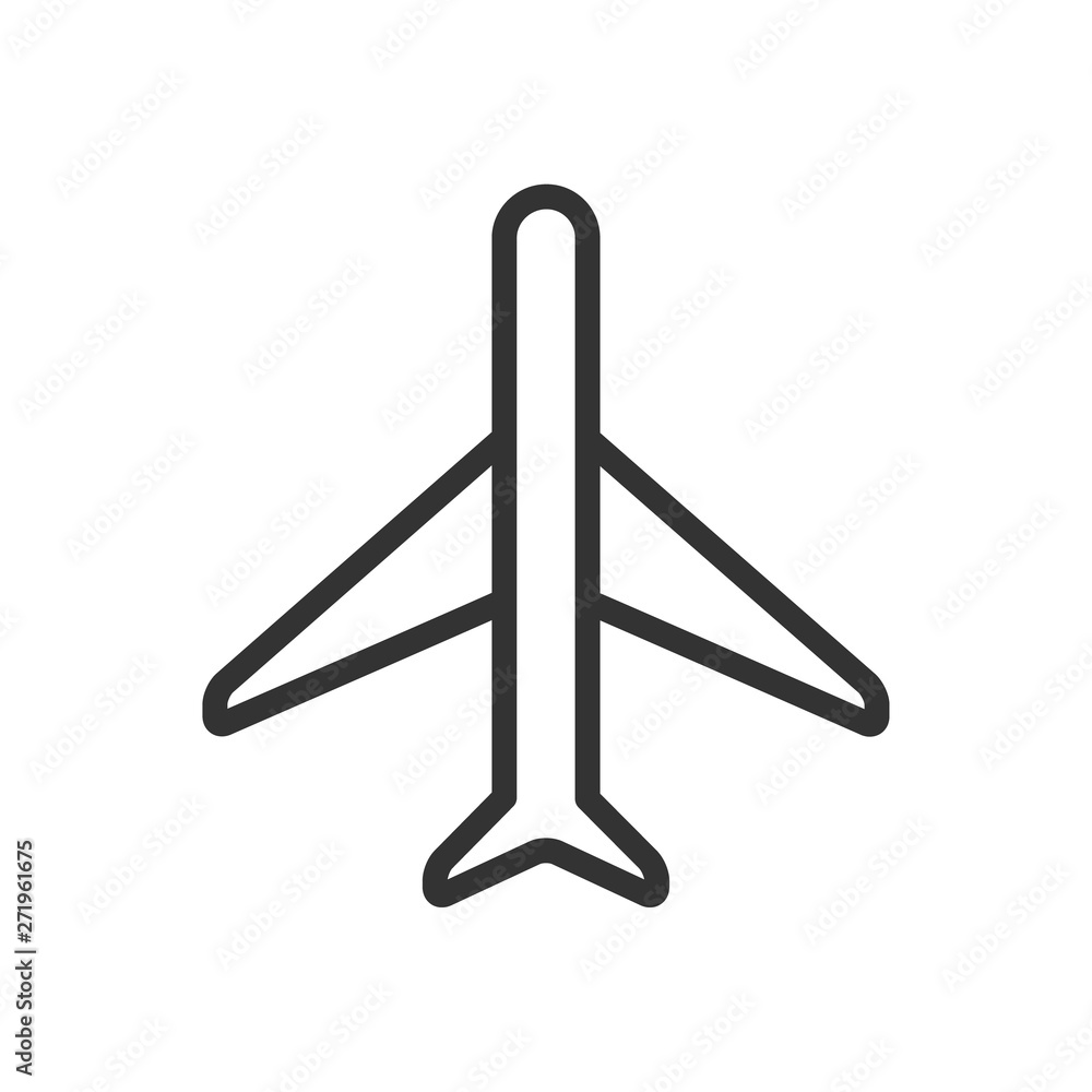 Poster jet airplane outline ui web icon. aircraft vector icon for web, mobile and user interface design isolated on white background
