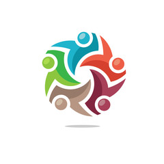 colorful Community people logo and symbols template, family care love logo, teamwork people logo 