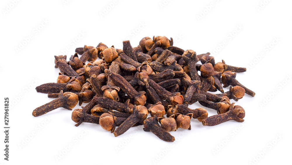 Wall mural dry clove isolated on white back ground.