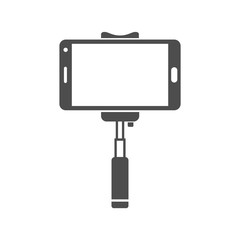 telescopic monopod selfie stick smartphone accessory vector icon isolated on white background. web icon for mobile and ui design