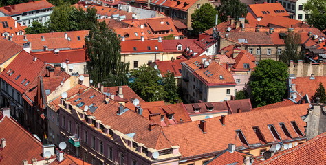 Fototapeta premium Red roofs of Vilnius