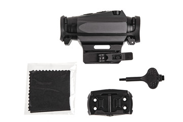 modern black collimator sight isolated on white back