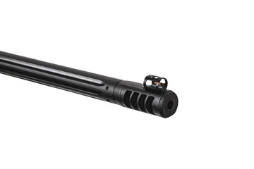 Air rifle with a telescopic sight isolate on a white background. Pneumatic gun. Sports air rifle...