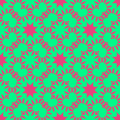 Fototapeta premium Pink and green floral beauty flat pattern