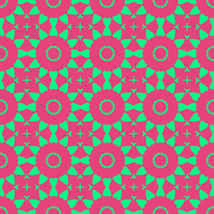 Pink and green floral beauty flat pattern