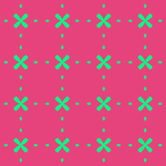 Pink and green floral beauty flat pattern