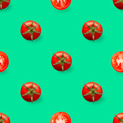 Colorful seamless pattern of red tomatos.
