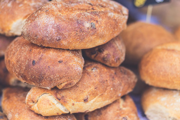 Close up of fresh bread.