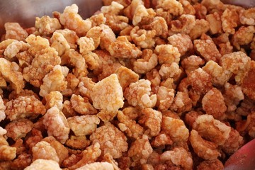 Fried pork skin delicious at street food