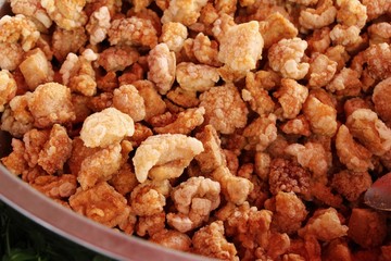 Fried pork skin delicious at street food