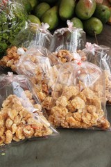 Fried pork skin delicious at street food