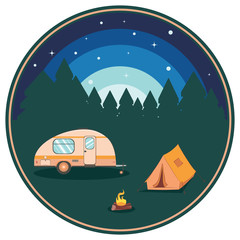 Night camping poster