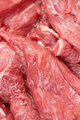 raw beef for cooking at the market