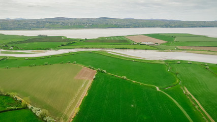 Drone flight from Manorcunningham view in Ireland - travel photography