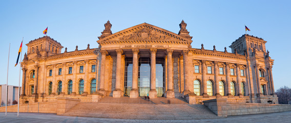 Fototapeta na wymiar Berlin - The Reichstag building in evening light.