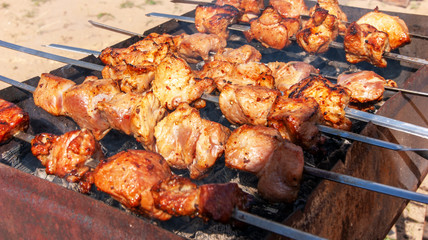 ready-made barbecue on the grill