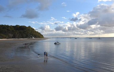 Fototapeta na wymiar The Kingfisher Bay at sunset. World Heritage-listed Fraser Island is the world’s largest sand island.