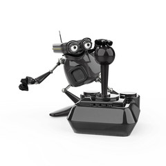 vintage robot in a white background