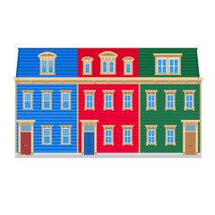 Newfoundland colourful row houses Vector illustration
