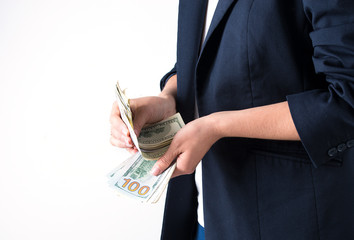 hand is holding american dollars