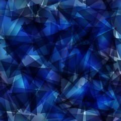 Fototapeta premium Dark blue gradient triangle mosaic template. Glitter abstract illustration