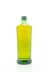 olive oil bottle on white background