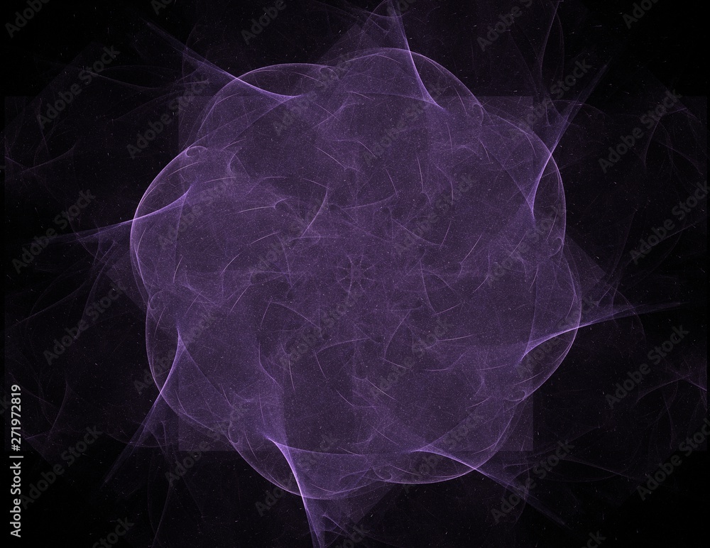 Poster abstract fractal red background with crossing circles and ovals. disco lights. motion illustration.