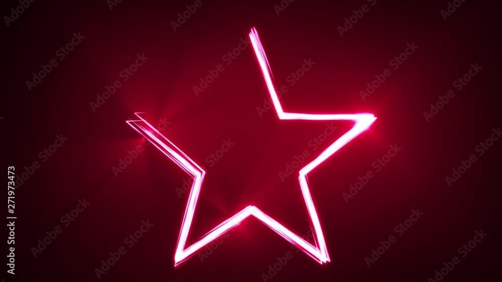 Poster design star with lines stroke animation/ 4k animation of an abstract blue shining star shape with li