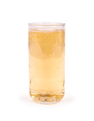 Glass of Ginger ale soda isolated on white backgorund
