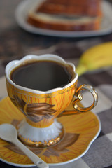 Fresh hot cup of Turkish coffe