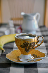 Turkish coffee in antique coffe cup