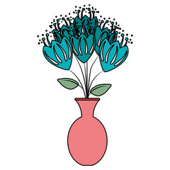 vase with roses icon vector illustration