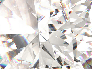 Realistic diamond texture refracted layers macro, 3D render