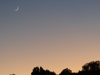 sunset crescent moon
