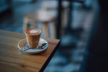coffee latte art in coffee shop