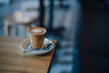 coffee latte art in coffee shop